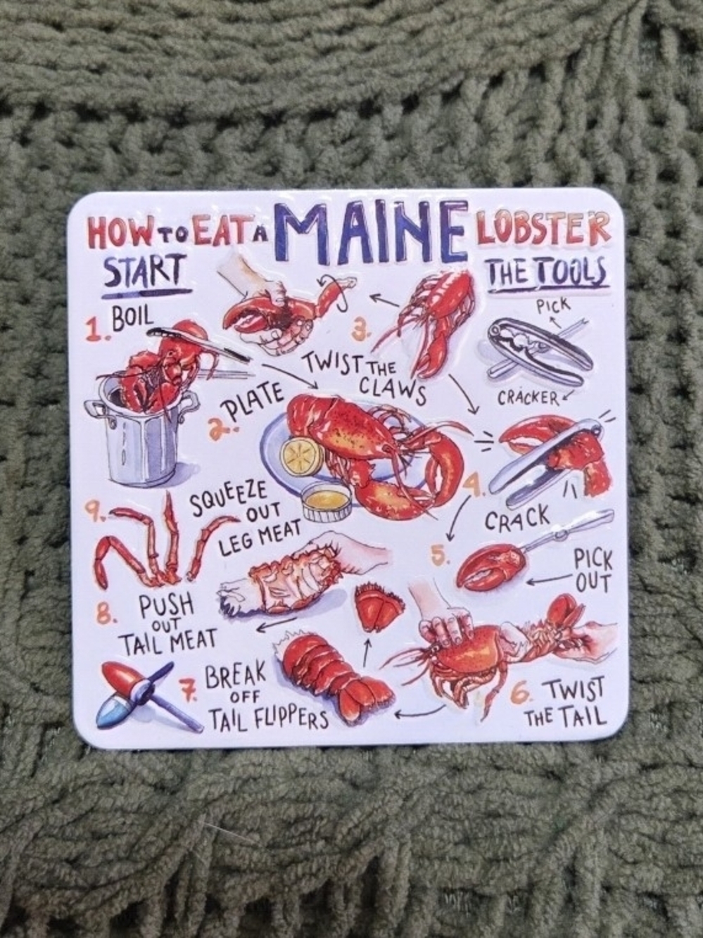 Fridge Magnet How To Eat A Lobster Maine Travel Souvenir